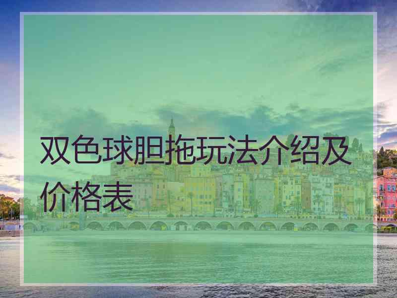 双色球胆拖玩法介绍及价格表