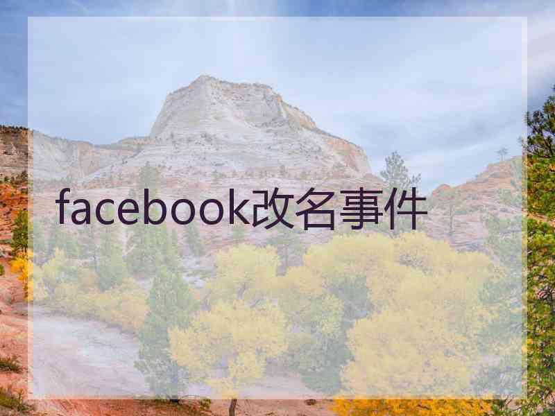 facebook改名事件