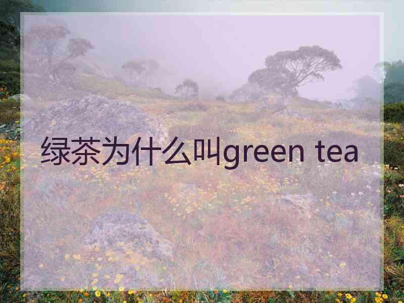 绿茶为什么叫green tea