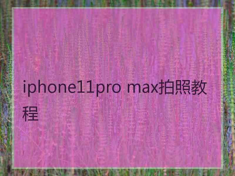 iphone11pro max拍照教程