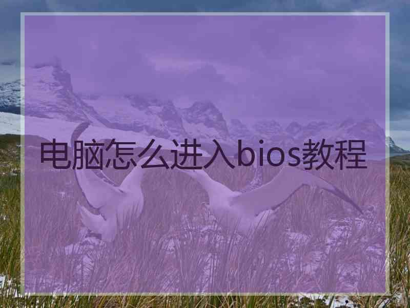 电脑怎么进入bios教程