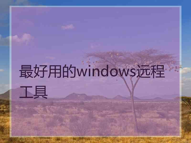 最好用的windows远程工具