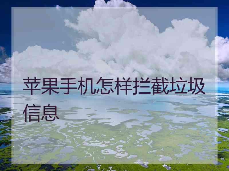 苹果手机怎样拦截垃圾信息