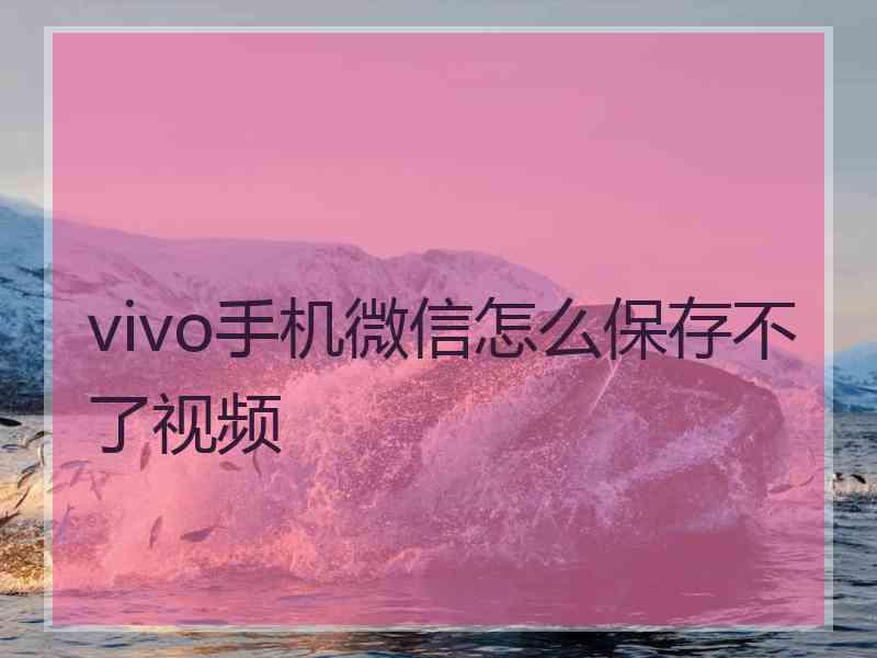 vivo手机微信怎么保存不了视频