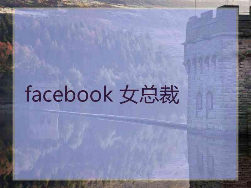 facebook 女总裁