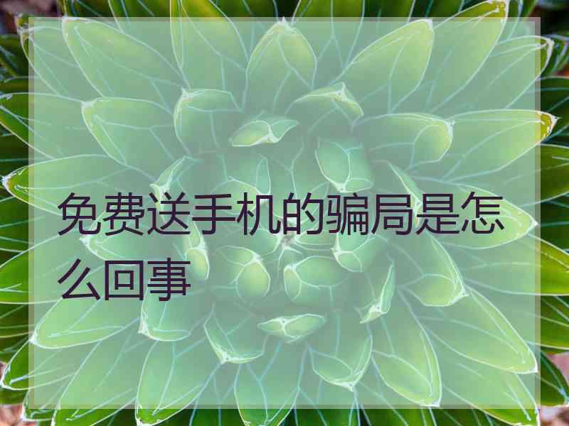 免费送手机的骗局是怎么回事