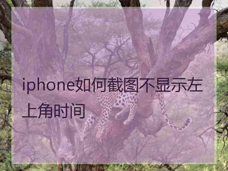 iphone如何截图不显示左上角时间