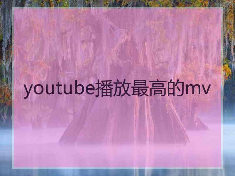 youtube播放最高的mv