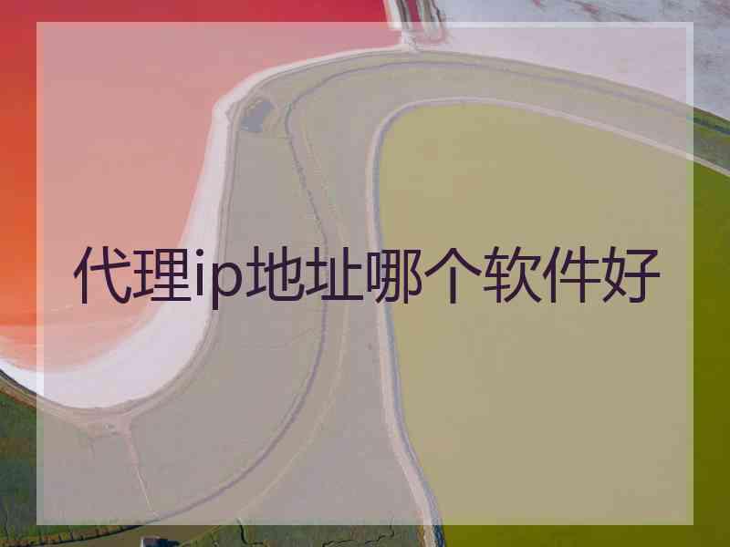 代理ip地址哪个软件好