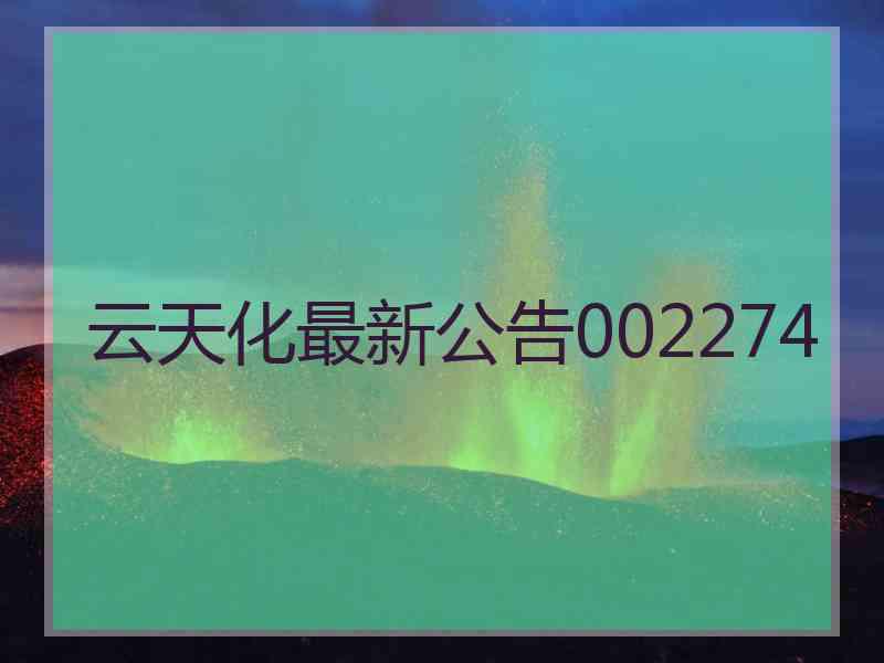 云天化最新公告002274