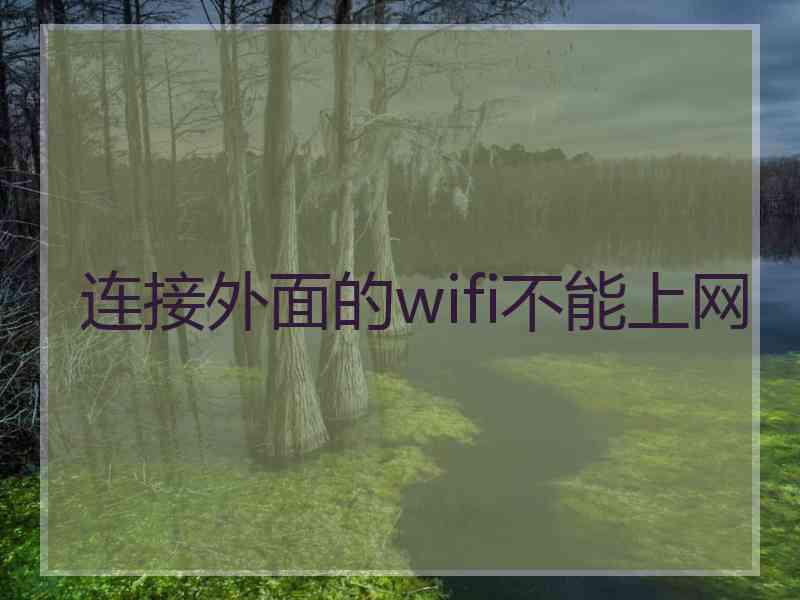 连接外面的wifi不能上网