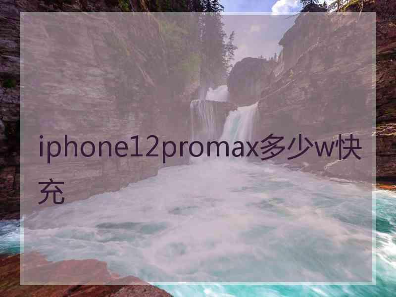 iphone12promax多少w快充