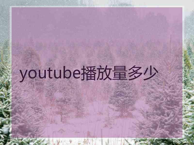 youtube播放量多少