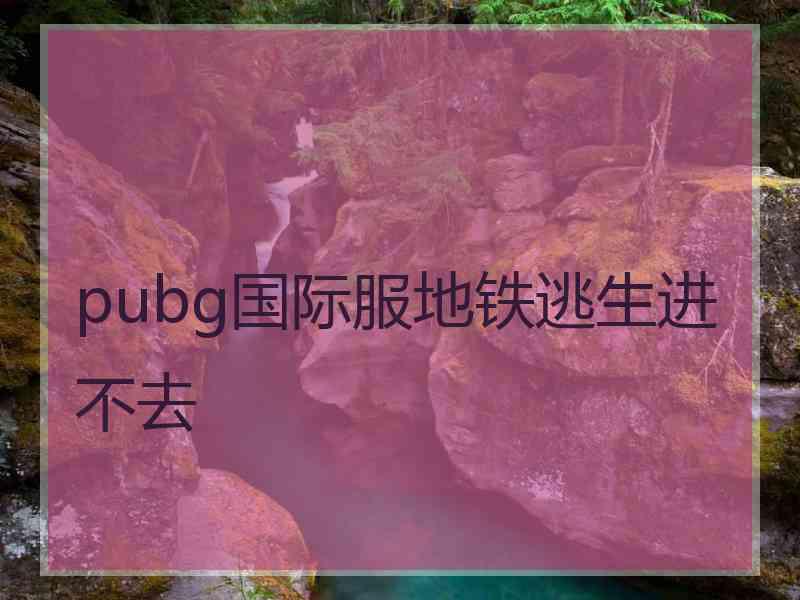 pubg国际服地铁逃生进不去