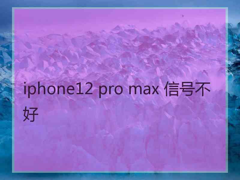 iphone12 pro max 信号不好