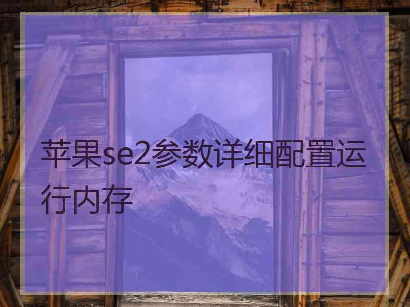 苹果se2参数详细配置运行内存