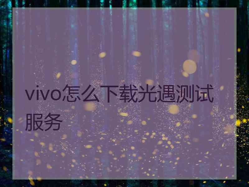 vivo怎么下载光遇测试服务