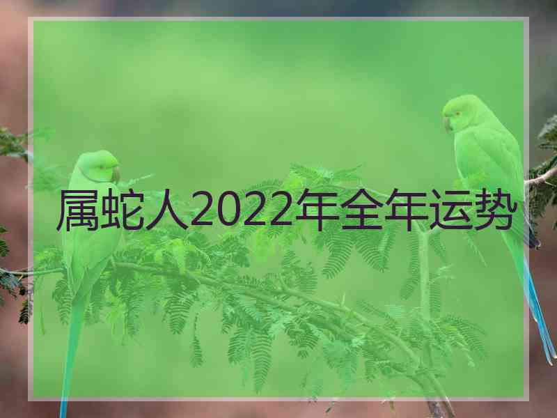 属蛇人2022年全年运势