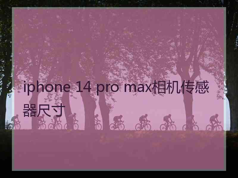 iphone 14 pro max相机传感器尺寸