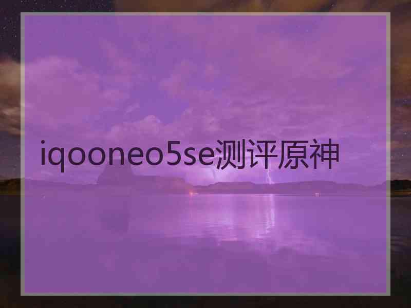 iqooneo5se测评原神