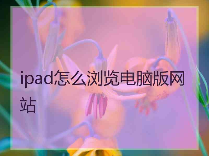 ipad怎么浏览电脑版网站