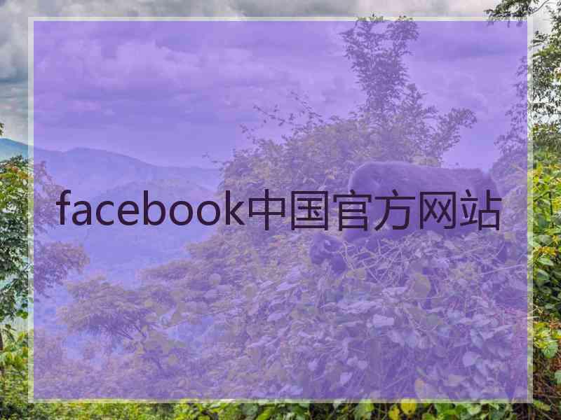 facebook中国官方网站