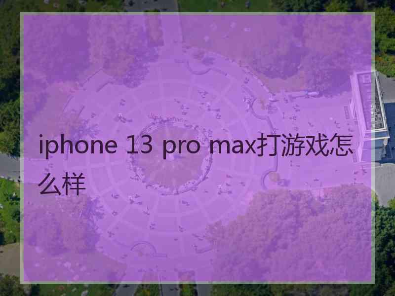 iphone 13 pro max打游戏怎么样