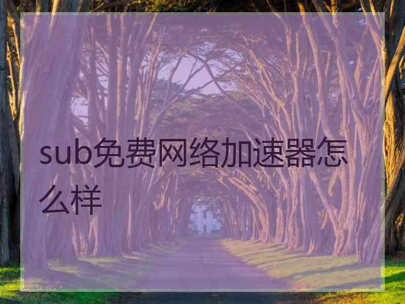 sub免费网络加速器怎么样