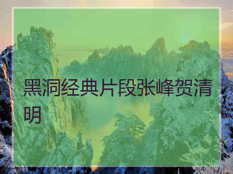 黑洞经典片段张峰贺清明