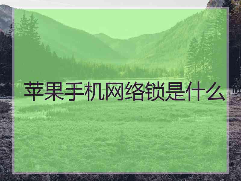 苹果手机网络锁是什么