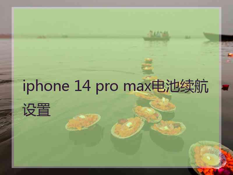 iphone 14 pro max电池续航设置