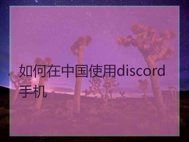 如何在中国使用discord手机