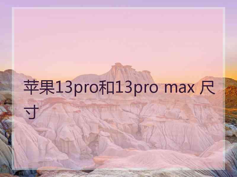 苹果13pro和13pro max 尺寸