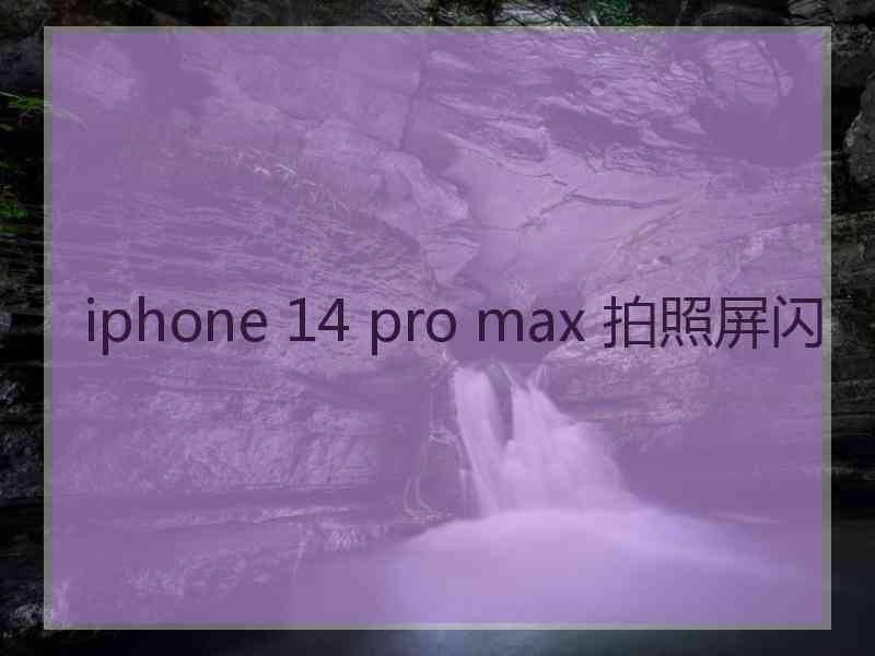 iphone 14 pro max 拍照屏闪