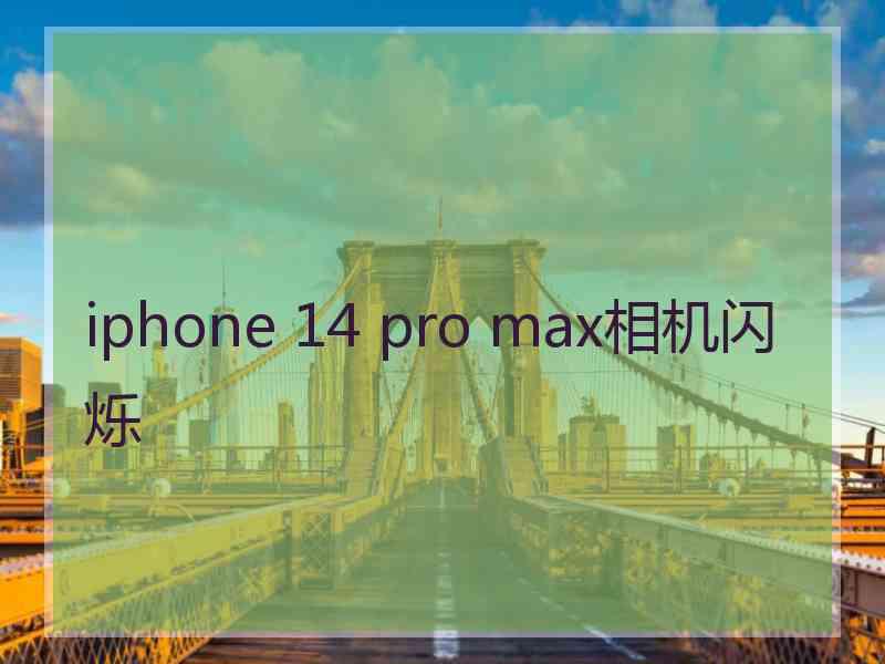 iphone 14 pro max相机闪烁