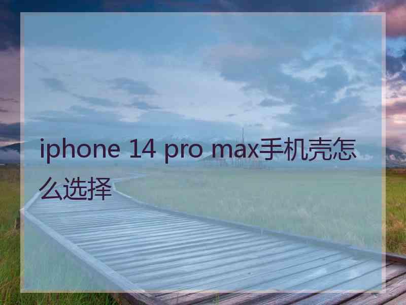 iphone 14 pro max手机壳怎么选择