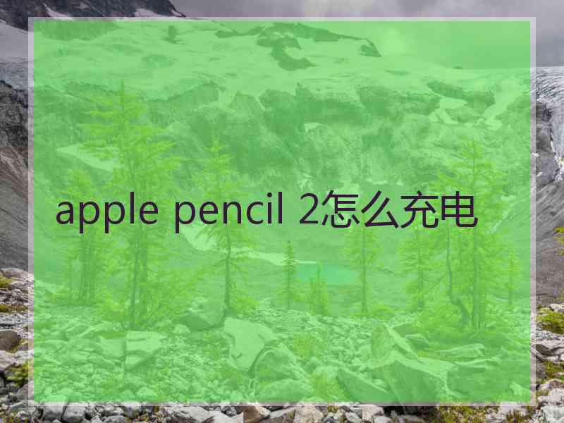 apple pencil 2怎么充电