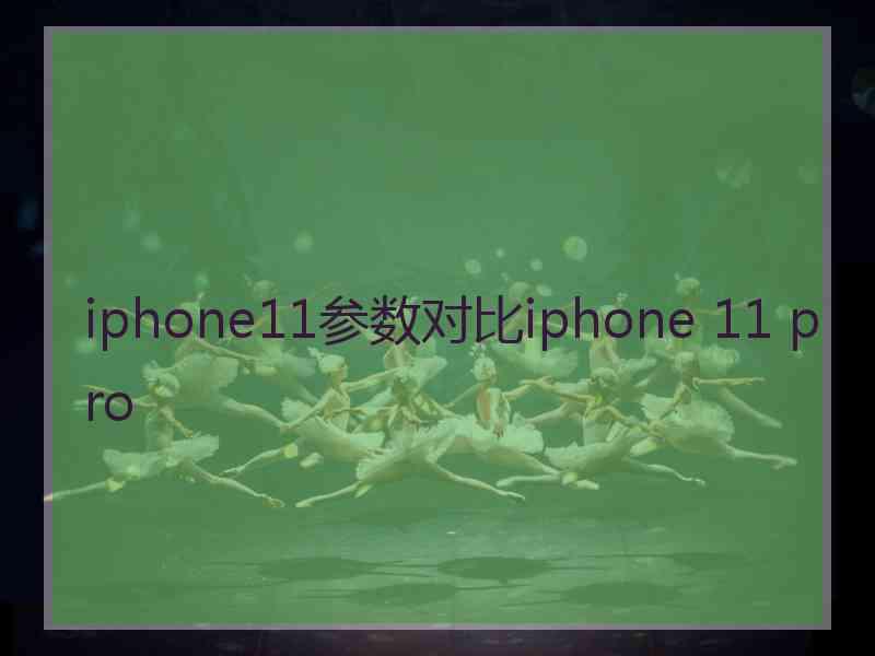 iphone11参数对比iphone 11 pro