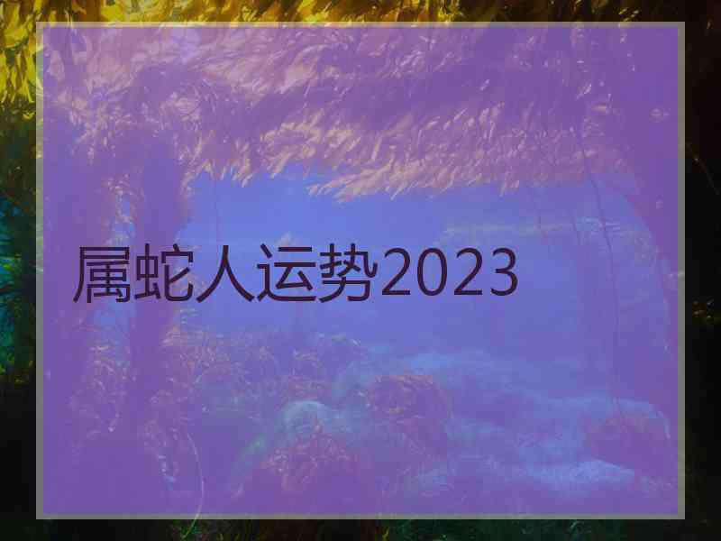 属蛇人运势2023