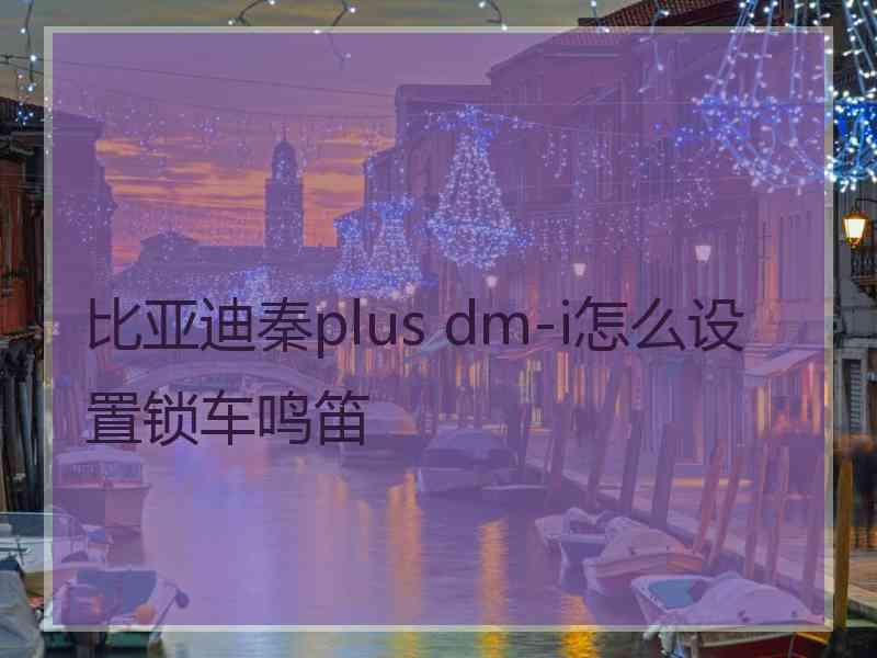 比亚迪秦plus dm-i怎么设置锁车鸣笛