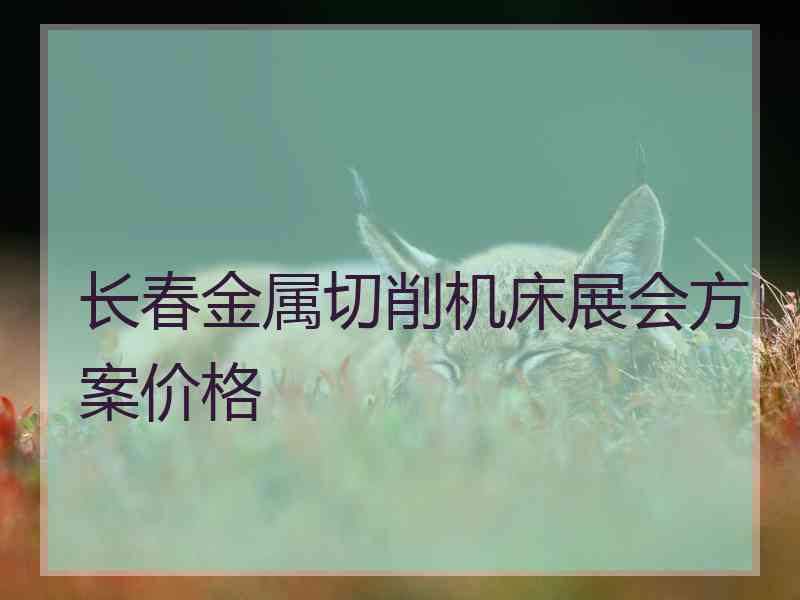 长春金属切削机床展会方案价格