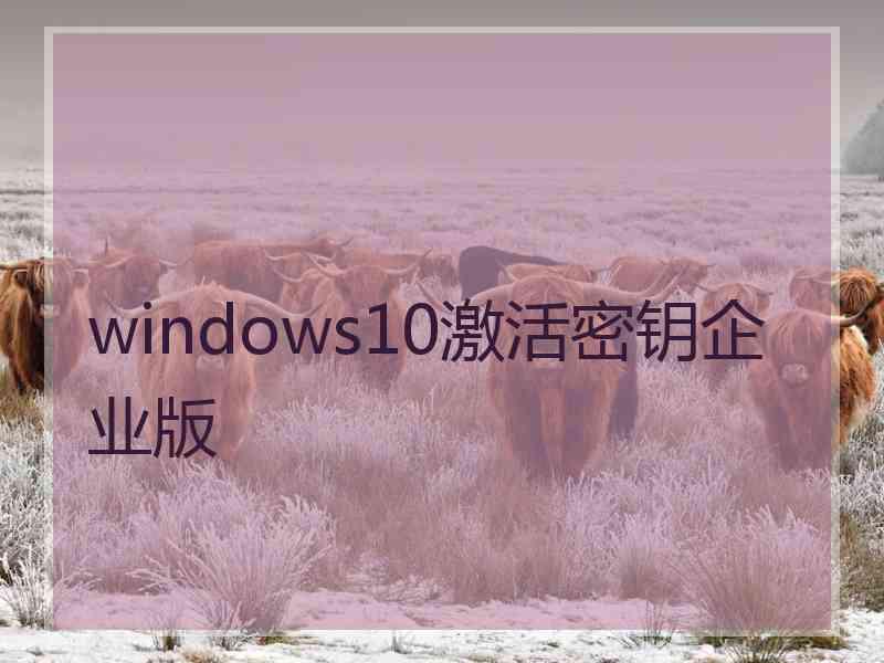 windows10激活密钥企业版