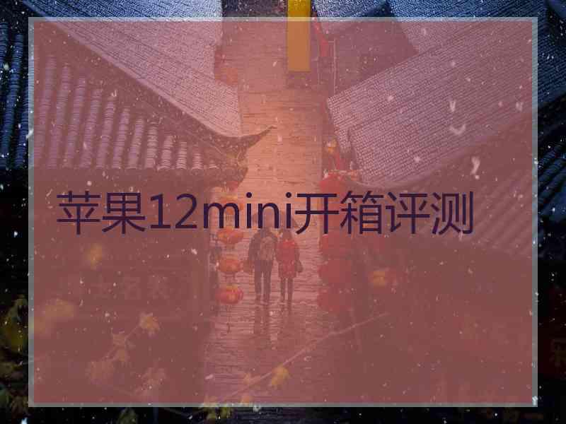 苹果12mini开箱评测