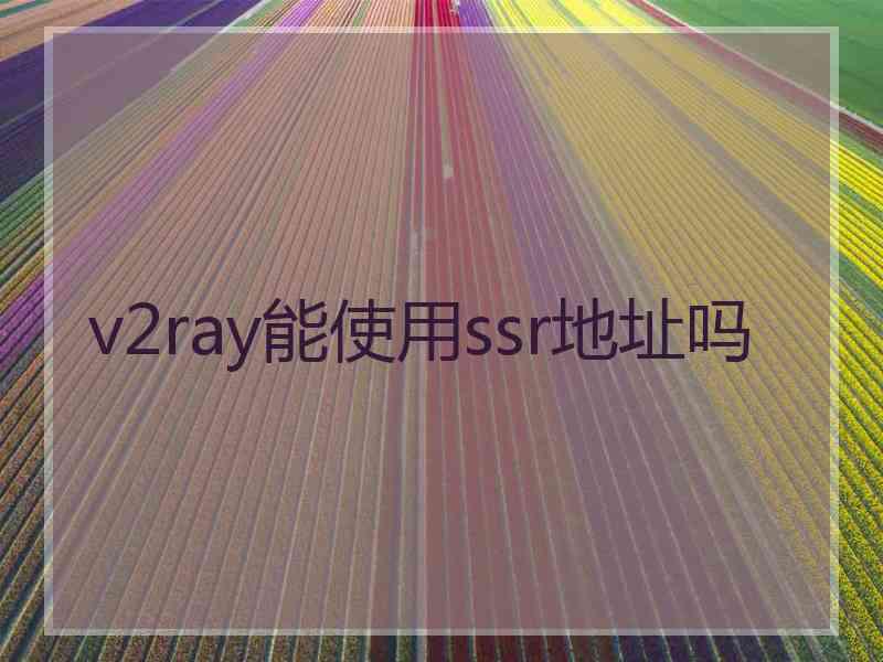 v2ray能使用ssr地址吗