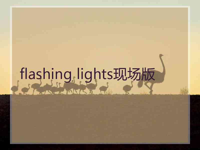 flashing lights现场版