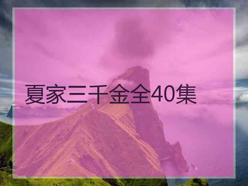 夏家三千金全40集