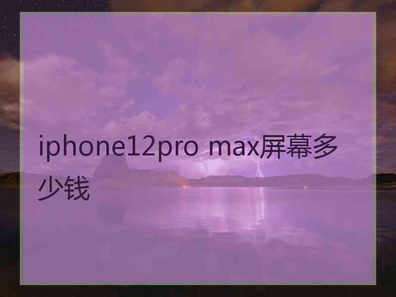 iphone12pro max屏幕多少钱