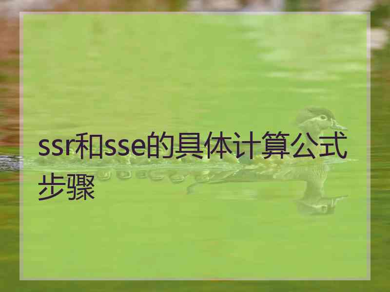 ssr和sse的具体计算公式步骤