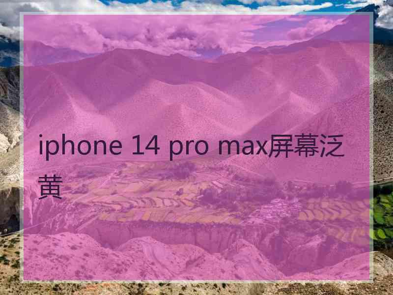 iphone 14 pro max屏幕泛黄