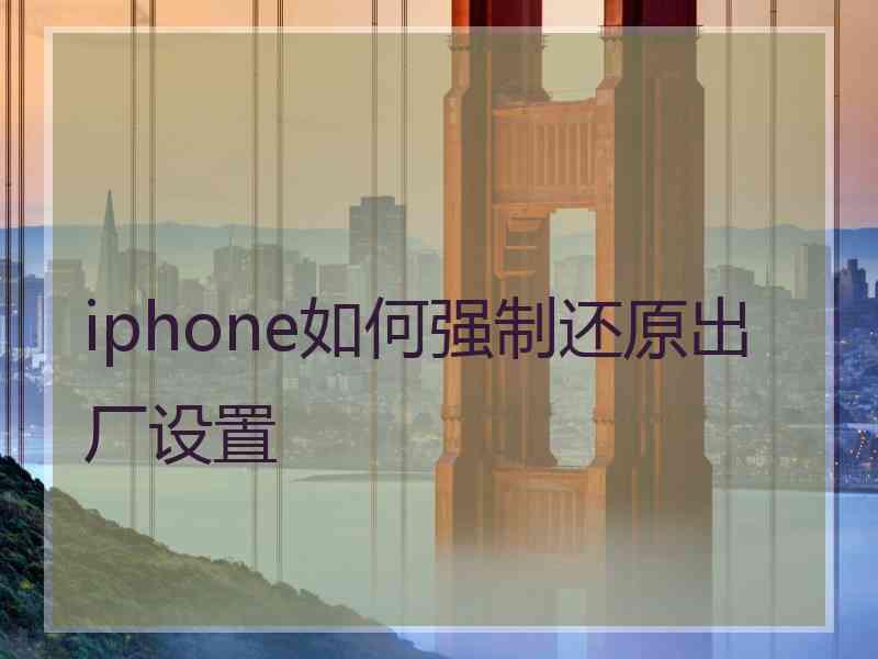 iphone如何强制还原出厂设置